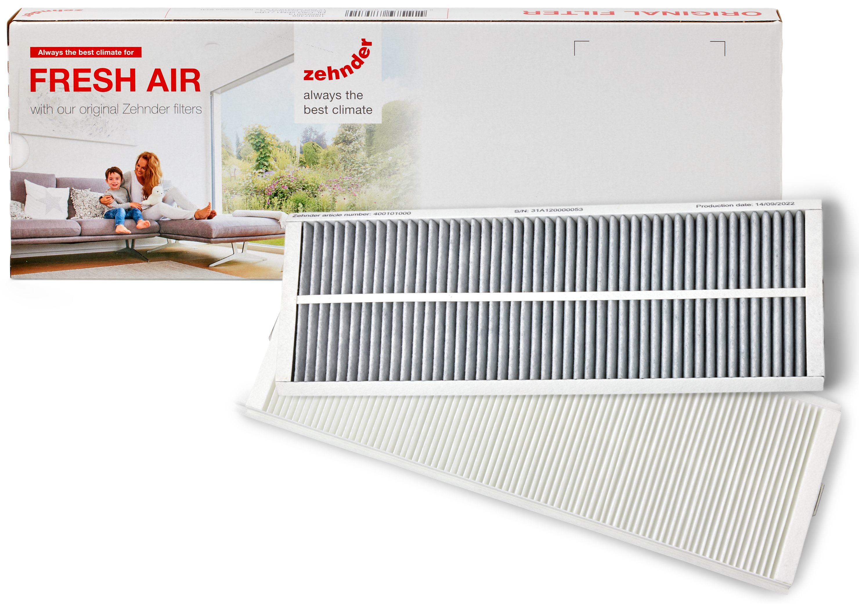 400100097_ComfoAir Q active coal.1x Active Coal met ePM10 filterdoek en 1x Coarse